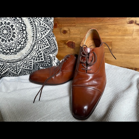 ๐ SOLD ๐ Florsheim Menโs Size 10 Cognac Leather Dress Shoes - Picture 1 of 5